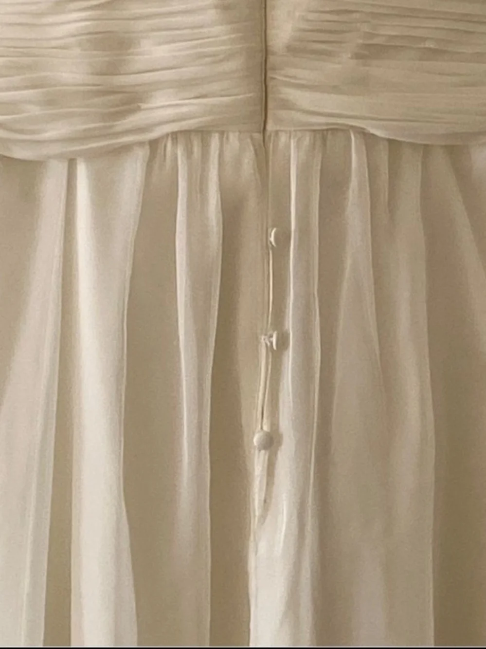 May Queen White One-Shoulder Floral Strap Chiffon A-Line Dress. Size 16 - Picture 8 of 10